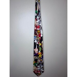 Vintage Looney Tunes Mania Silk Tie All Over Print Characters